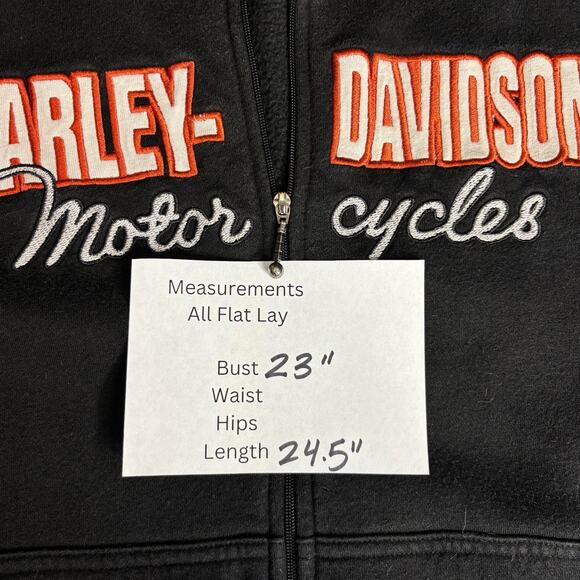 HARLEY DAVIDSON Vintage Y2K STRIPED ZIP UP HOODIE Women’s 1X - Picture 6 of 6